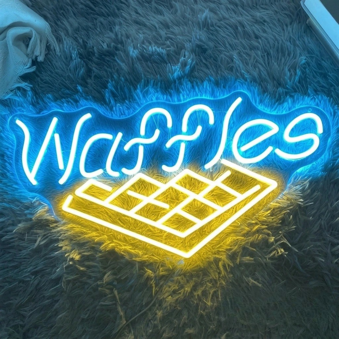 Waffles LED Neon Sign | Dessert Shop & Breakfast Café Wall Light