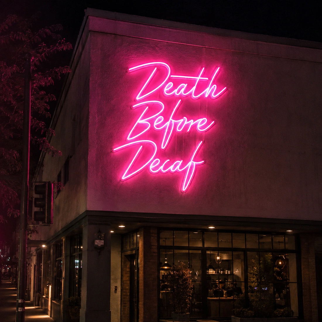 Death Before Decaf Neon Sign