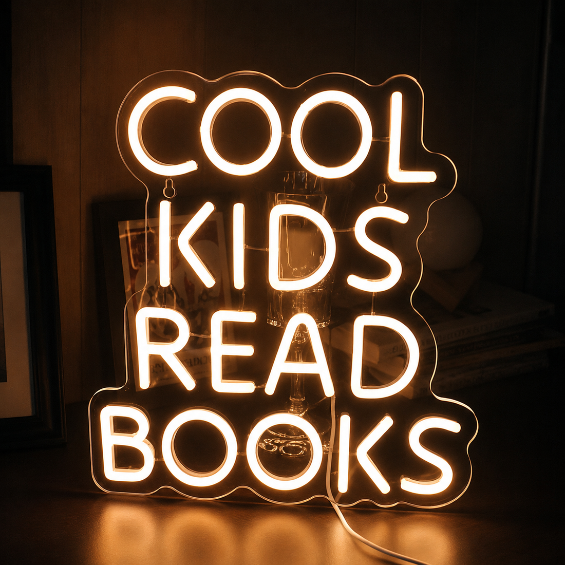 Cool Kids Read Books LED Neon Sign – Educational Reading Room Wall Decor