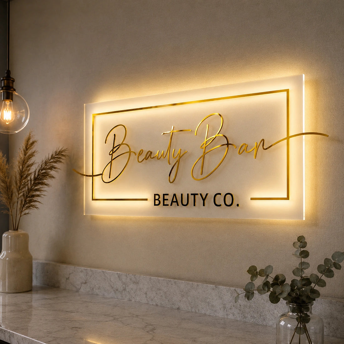 Beauty Bar LED Neon Sign | Luxury Beauty Salon Reception Wall Sign