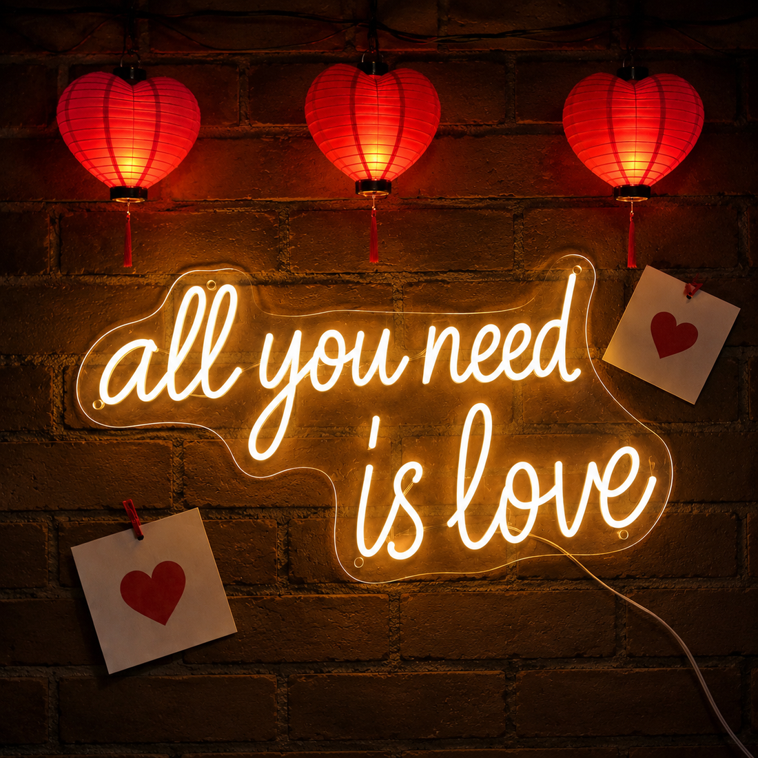All You Need Is Love LED Neon Sign – Romantic Wall Decor Light