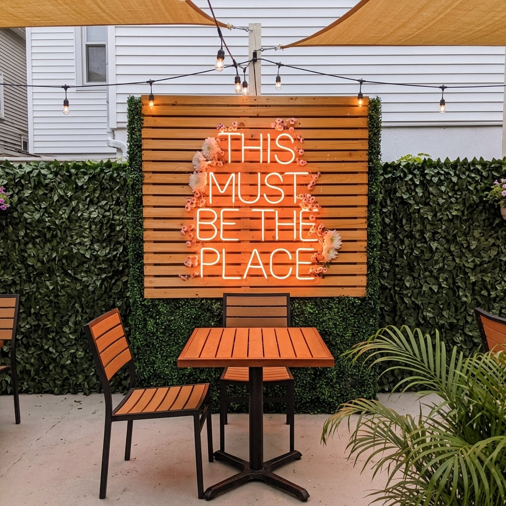 This Must Be The Place Neon Sign – LED Wall Light for Cafés, Events & Home Décor