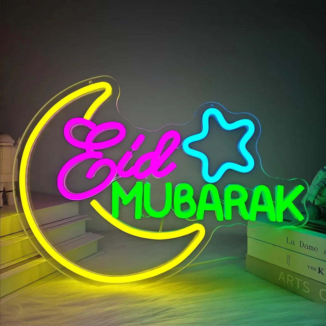 Eid Mubarak Neon Sign – Dimmable Ramadan LED Light for Home & Party Decor - Neon Brothers