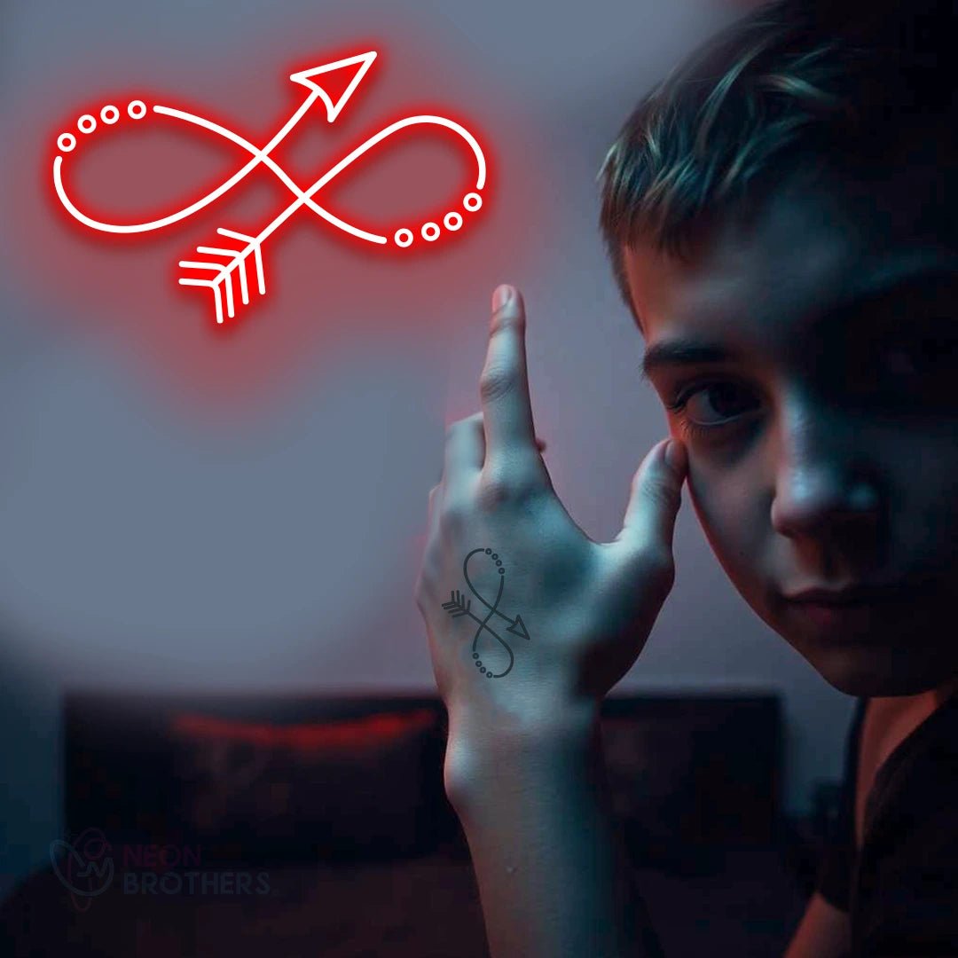 Infinity Arrow Neon Sign – LED Symbol of Strength & Endless Possibilities - Neon Brothers