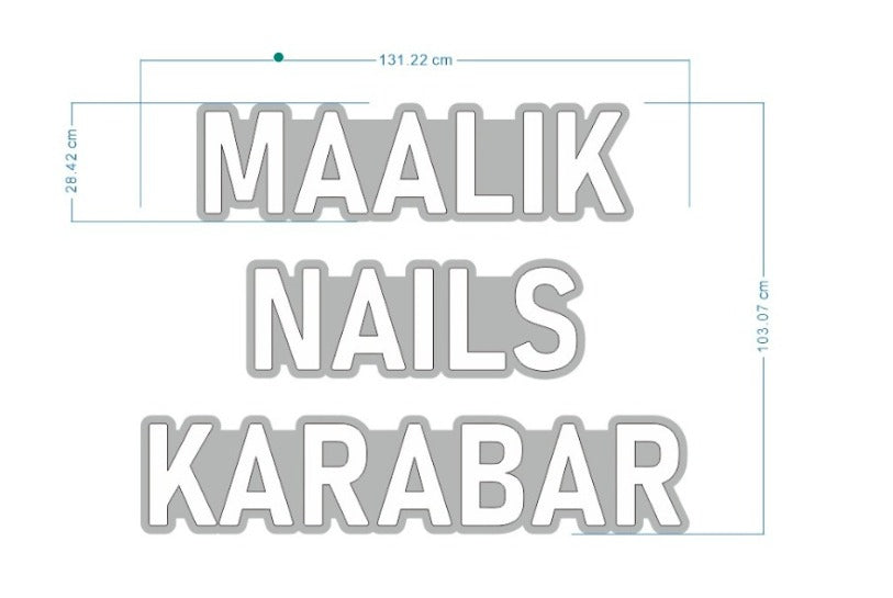 MAALIK NAILS KARABAR Acrylic Neon Sign