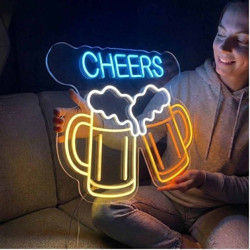 Cheers Beer Mug LED Neon Sign