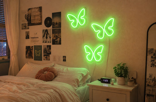 Butterfly LED Neon Sign | Aesthetic Bedroom Wall Decor | Neon Room Light