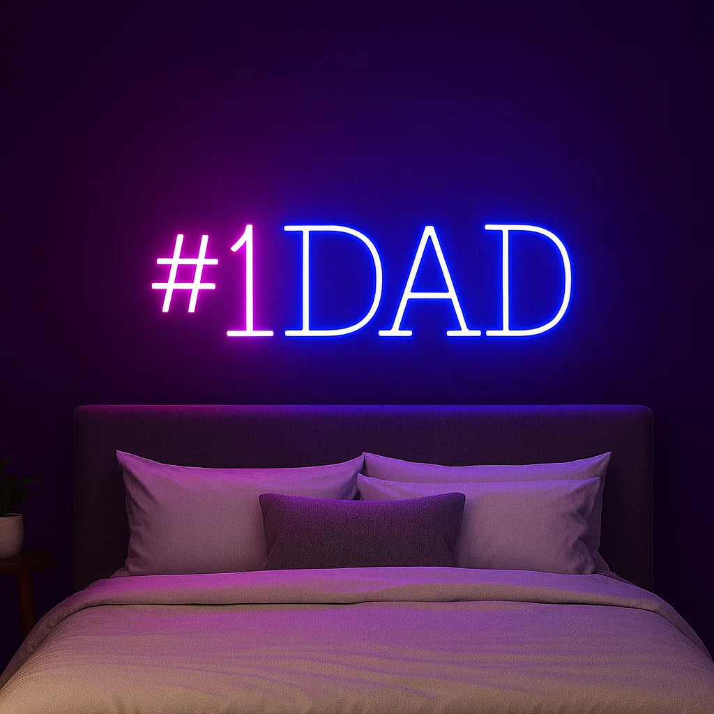 SIGNVIA Happy Father's Day Neon Sign Backdrop Decor