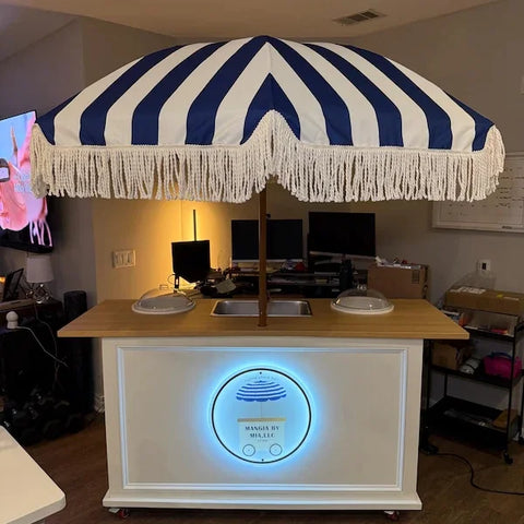 Custom Round Halo-Lit Sign for Mangia by Micah