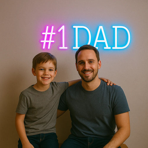 SIGNVIA Happy Father's Day Neon Sign Backdrop Decor