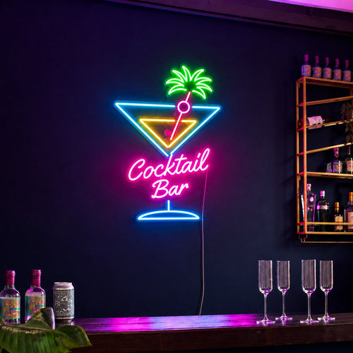 COCKTAIL GLASS NEON LIGHT