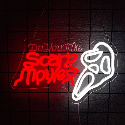 Do You Like Scary Movies LED Neon Sign
