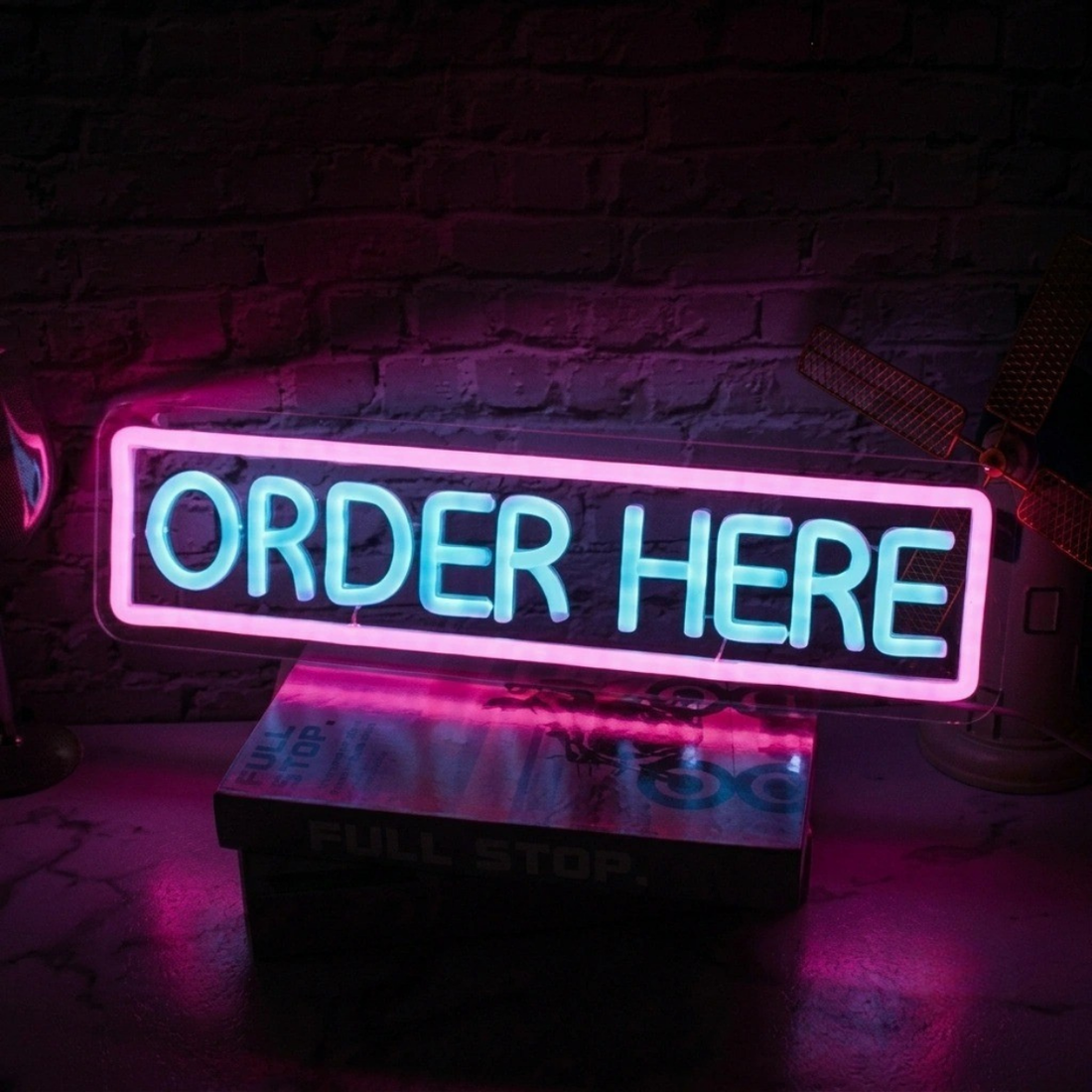 Order Here LED Neon Sign | Restaurant & Café Counter Light