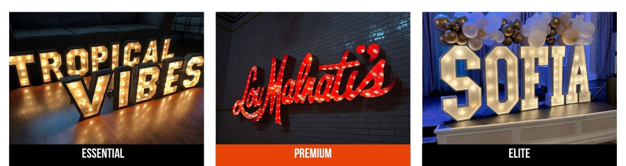 Three vinyl signs comparison showing quality differences over time - Neon Brothers
