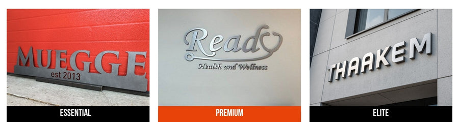 Three vinyl signs comparison showing quality differences over time - Neon Brothers