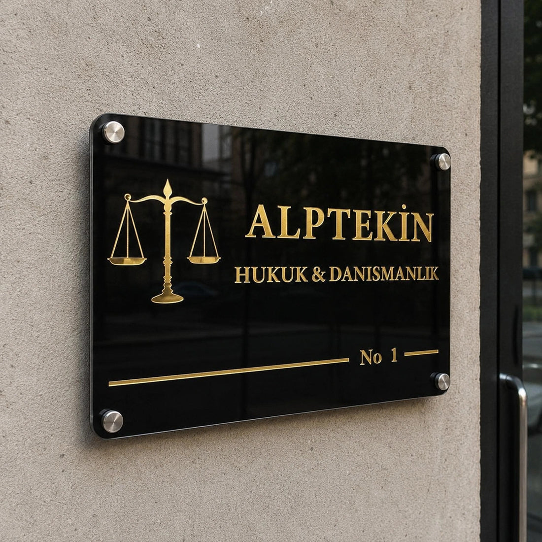 Premium Black Acrylic Office Logo Sign | Custom 3D Business Reception Wall Sign