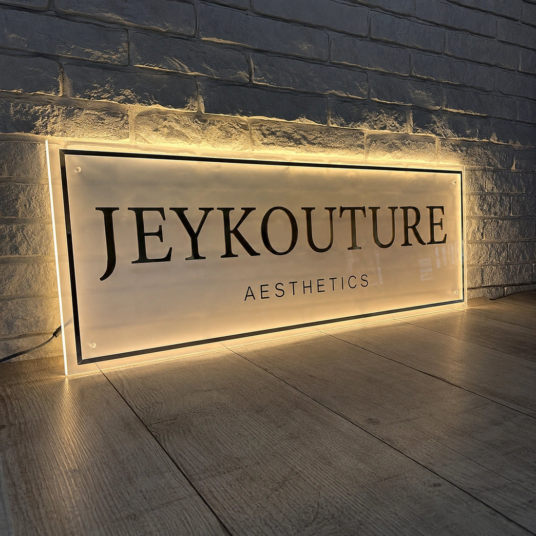JEYKOUTURE Aesthetics LED Halo Sign | Luxury Reception Logo Wall Sign