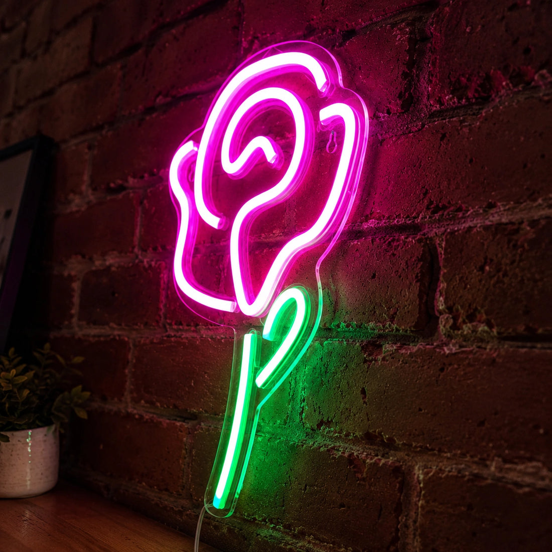 Rose Flower LED Neon Sign – Floral Aesthetic Wall Decor Light