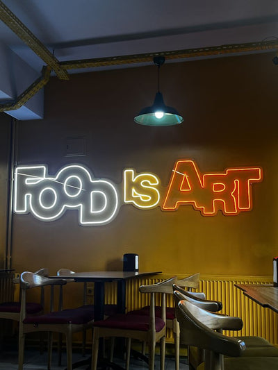 Custom LED neon sign coffee bar cafe interior Perth - Neon Brothers
