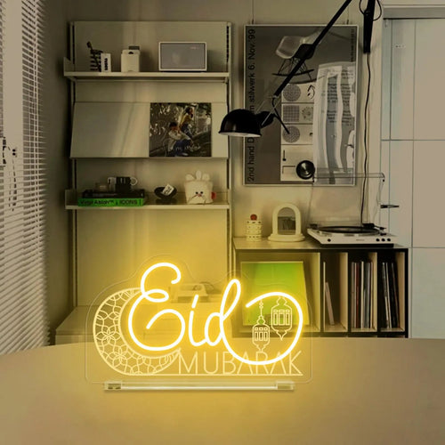Eid Mubarak Neon Sign – Elegant Ramadan & Eid LED Party Decoration - Neon Brothers