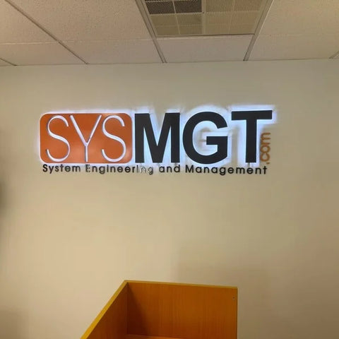 Custom Illuminated SYSMGT Office Wall Sign