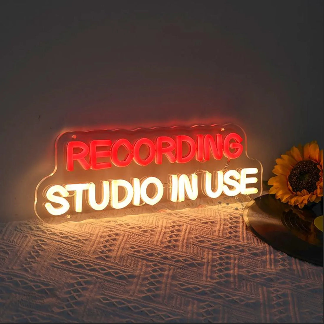 Light Up Recording Studio In Use Neon Sign